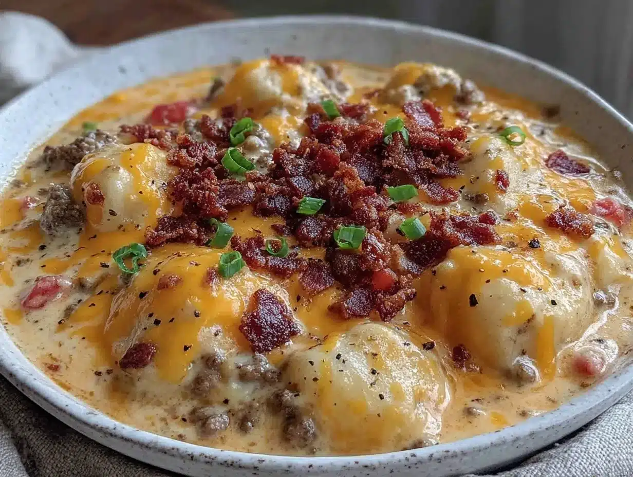 creamy cheeseburger potato soup preparation steps