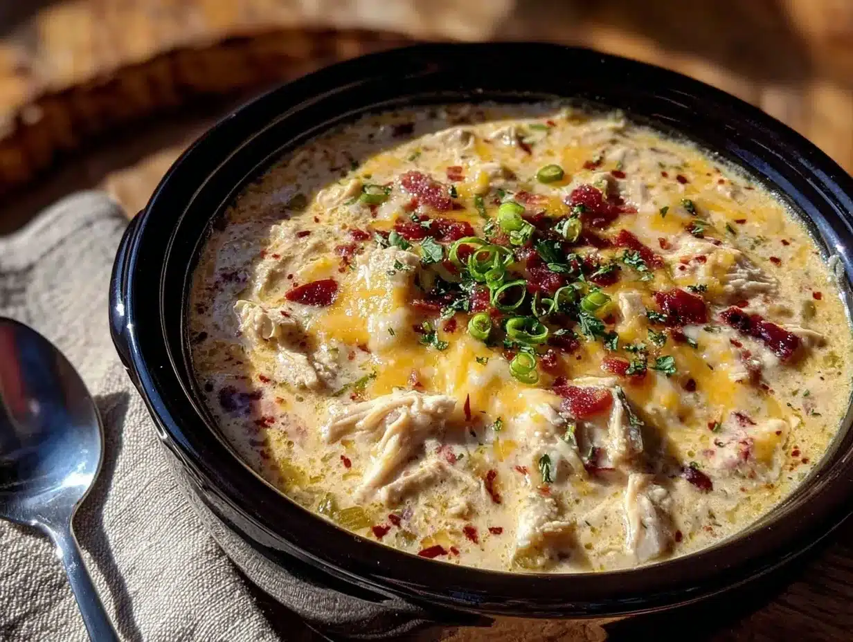 creamy hatch green chili chicken enchilada soup preparation steps