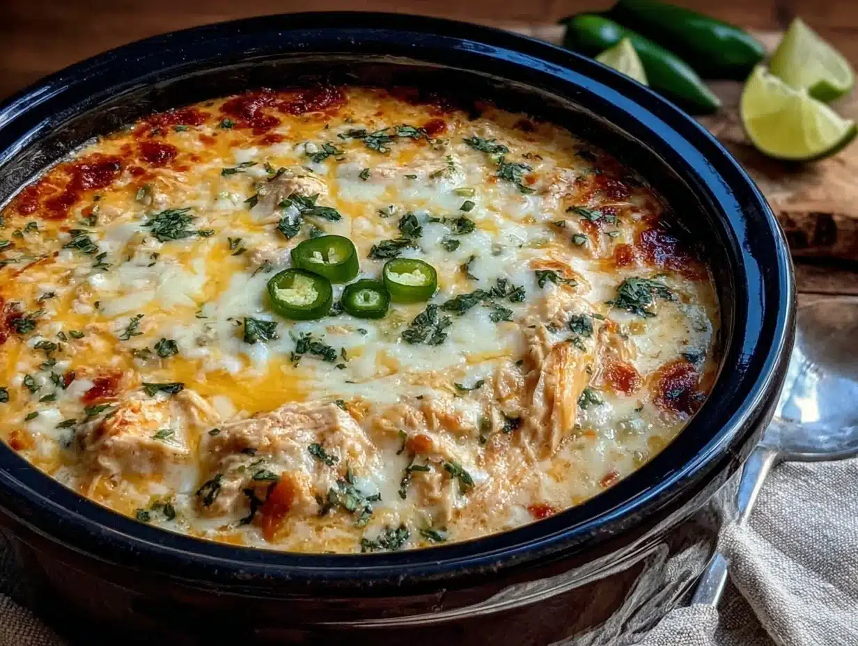 creamy hatch green chili chicken enchilada soup - featured image