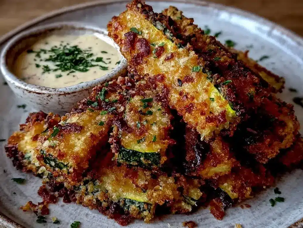 crispy baked parmesan zucchini fries - featured image