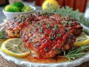 crispy garlic butter chicken thighs - featured image