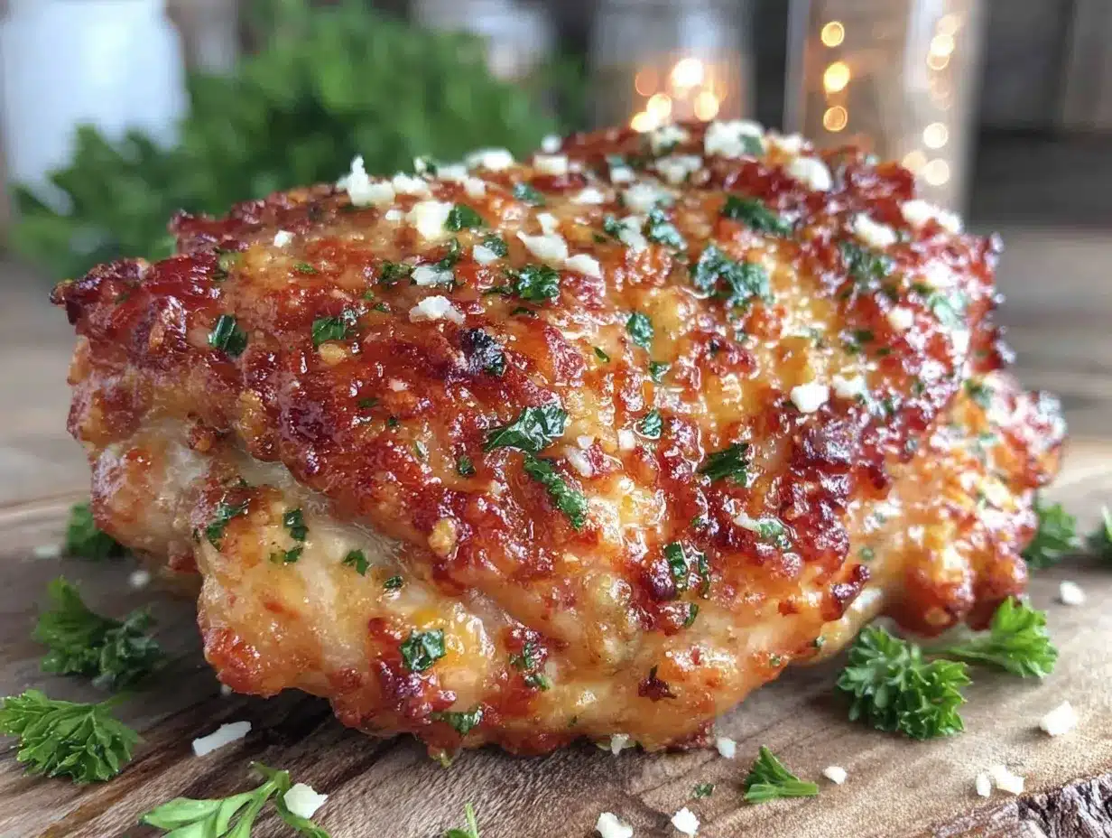 crispy garlic parmesan air fryer chicken thighs preparation steps