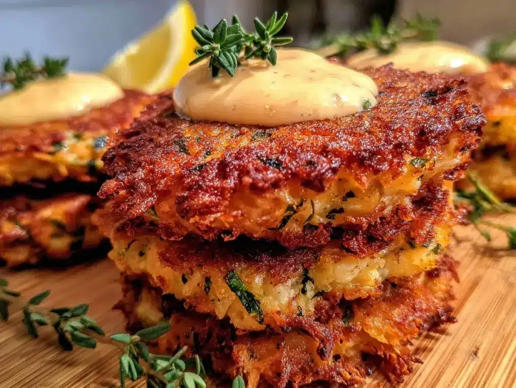 crispy parmesan zucchini fritters - featured image