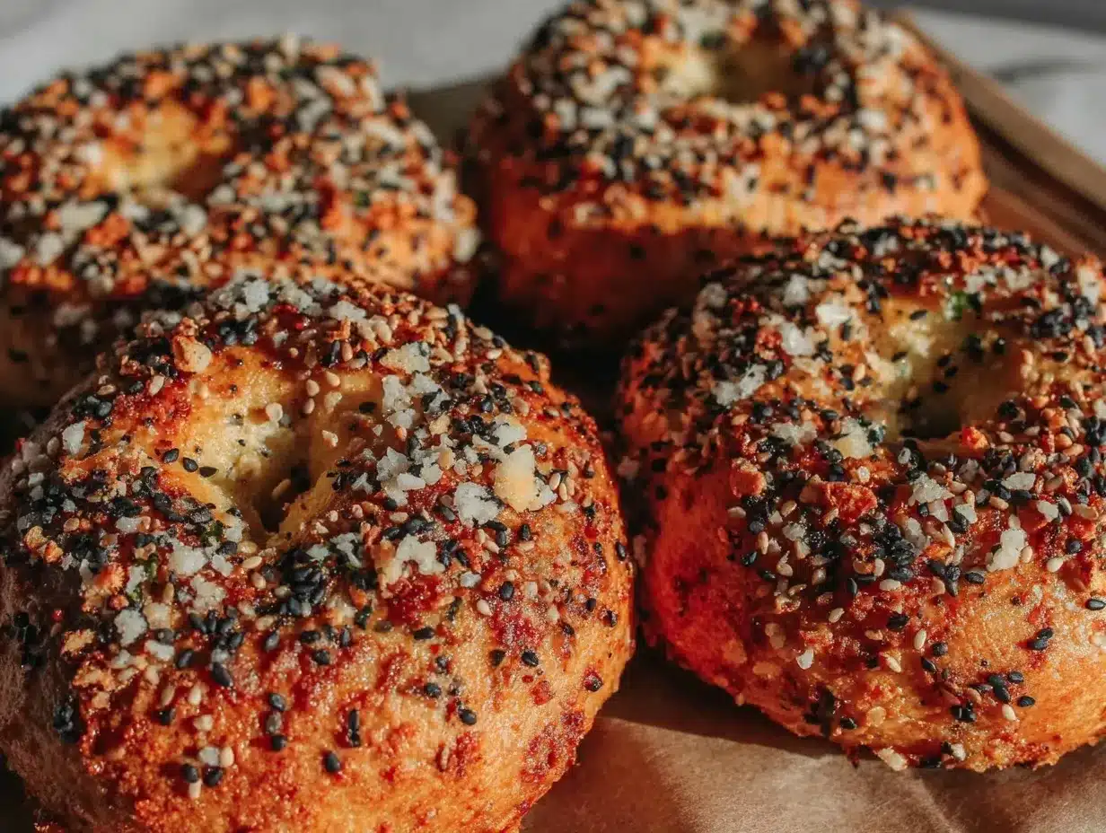 crispy sourdough pumpkin bagels preparation steps