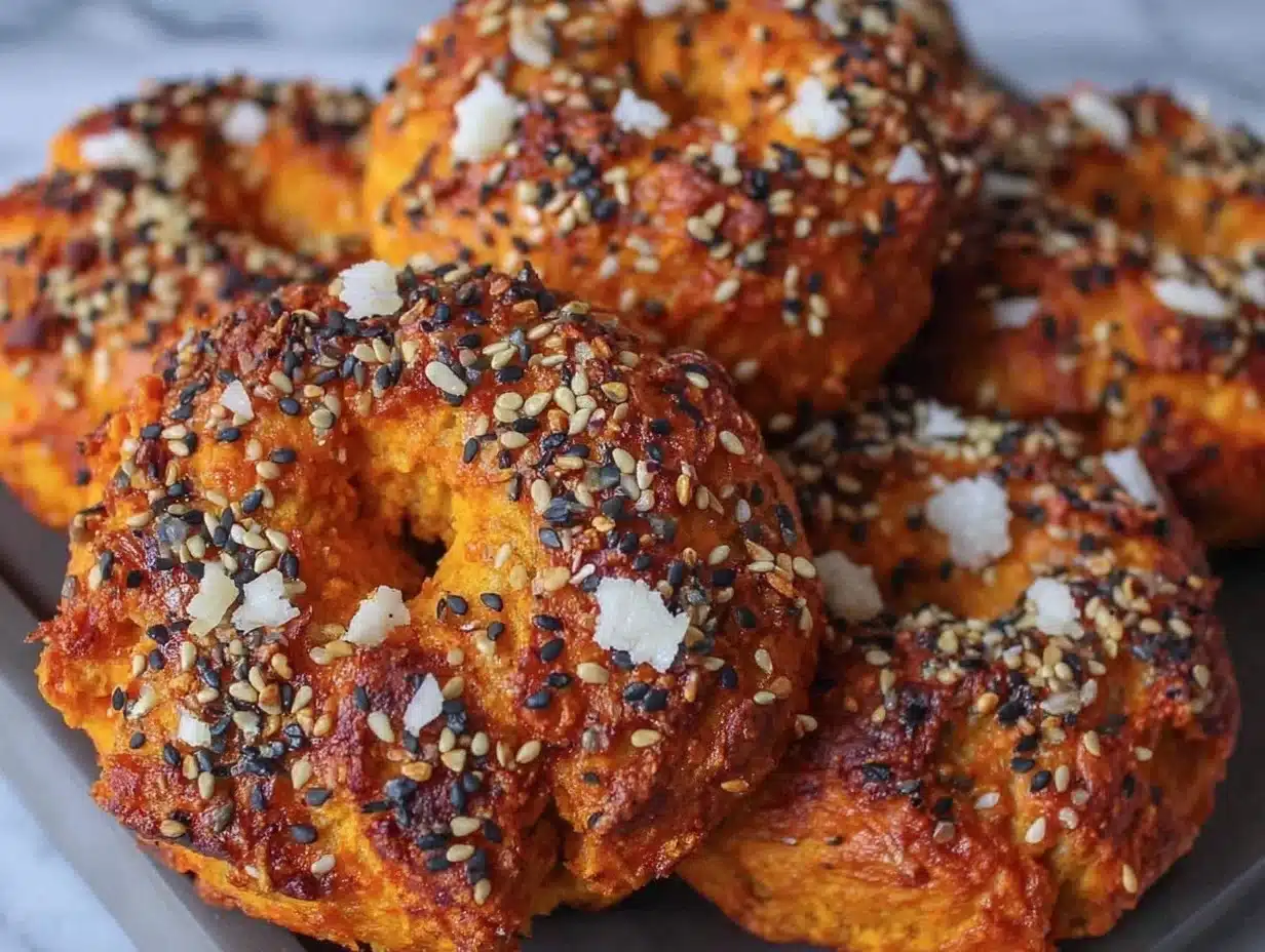 crispy sourdough pumpkin bagels - featured image
