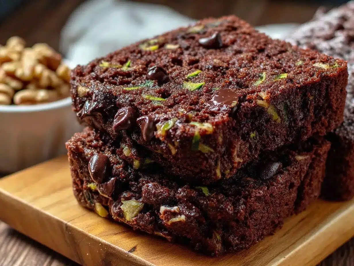 double chocolate chip zucchini bread preparation steps