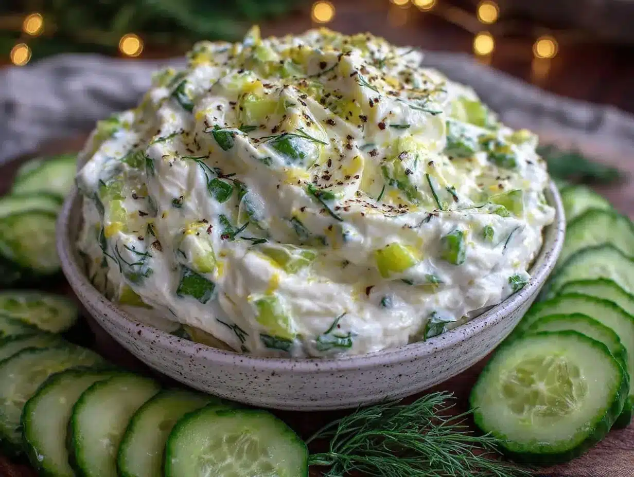 fresh creamy cucumber dill salad preparation steps