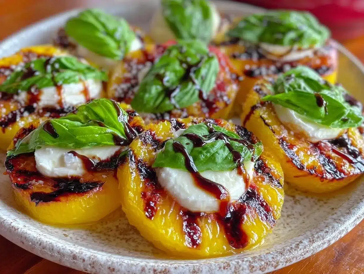 Fresh Grilled Peach Caprese Salad - featured image