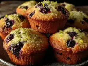 lemon blueberry zucchini muffins - featured image