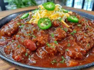 loaded crockpot chili - featured image