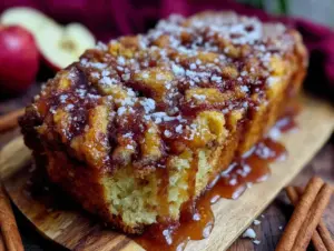 moist apple fritter loaf bread - featured image