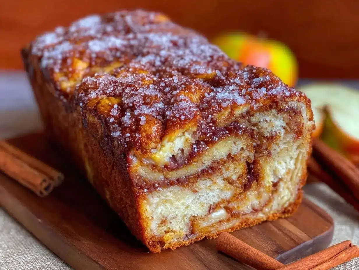 moist apple fritter loaf bread preparation steps