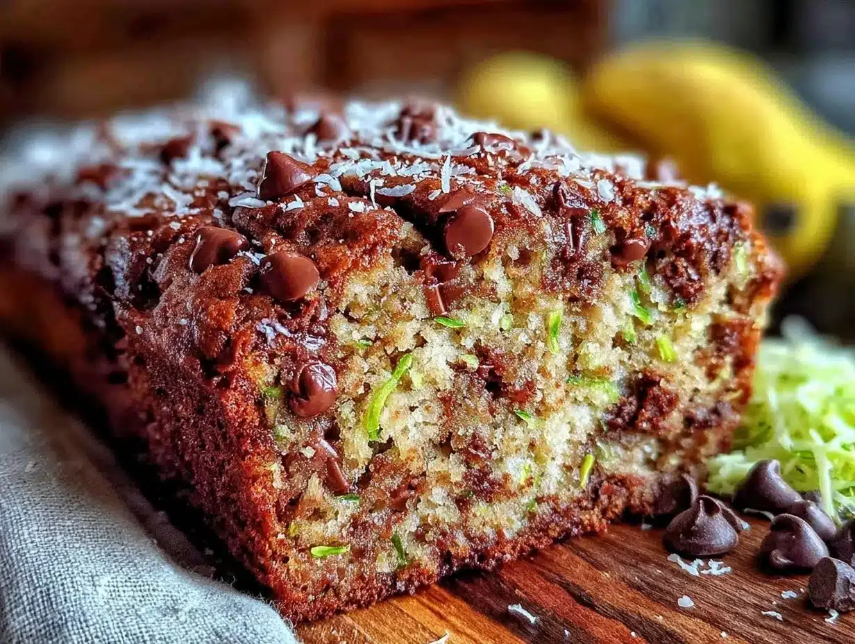 moist chocolate chip zucchini banana bread preparation steps