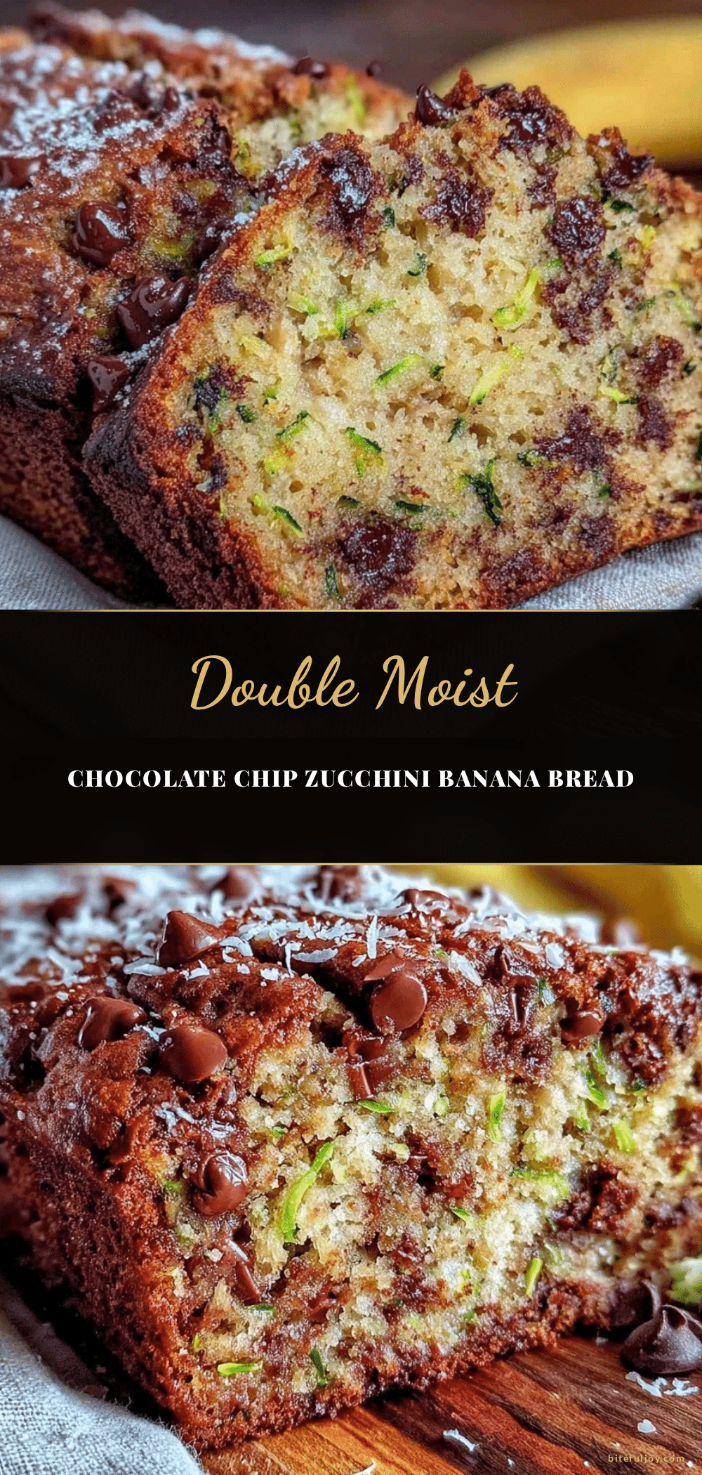 moist chocolate chip zucchini banana bread recipe