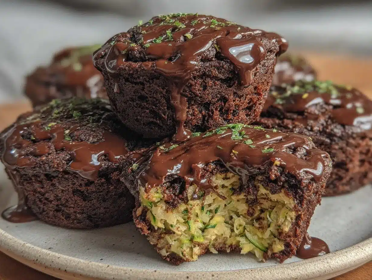 moist double chocolate zucchini muffins preparation steps