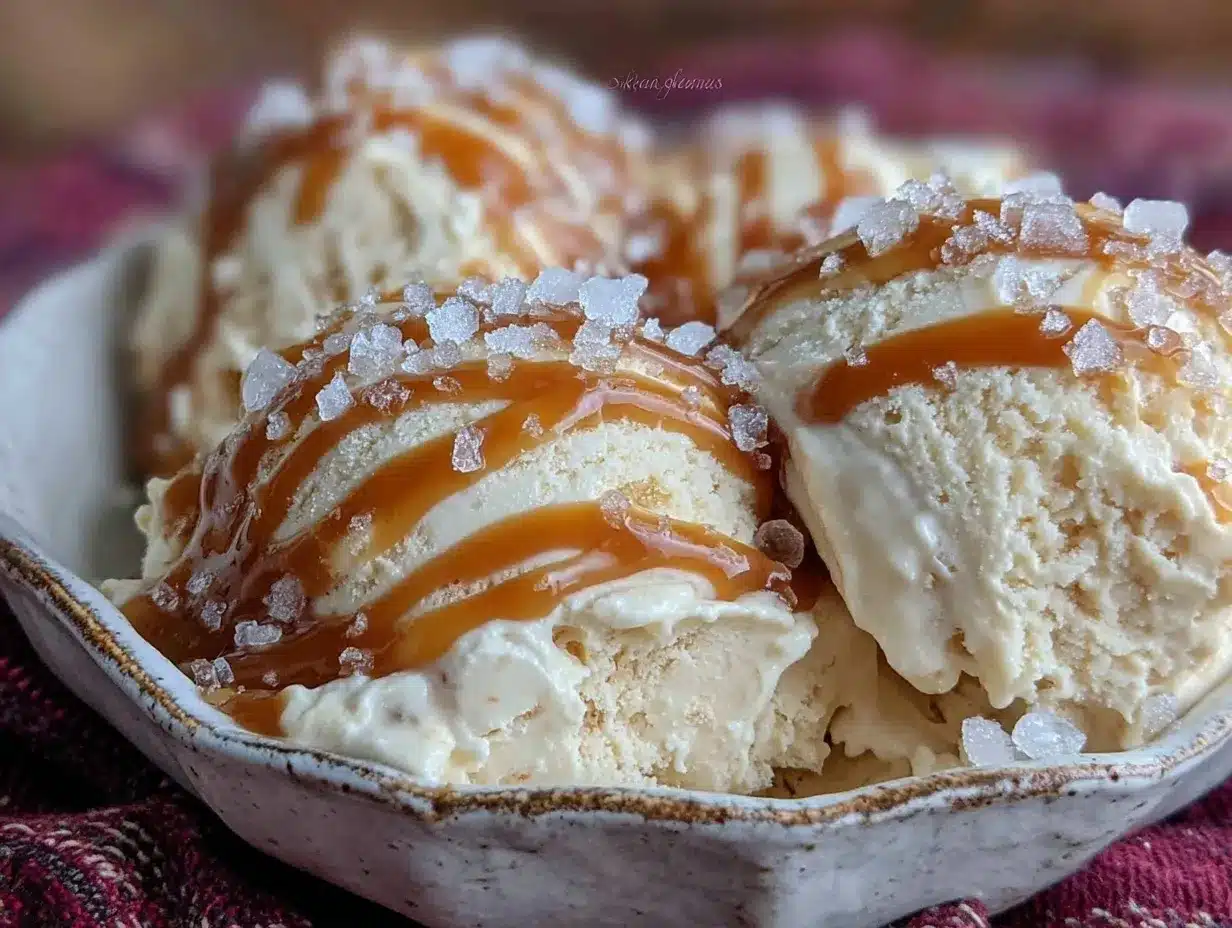 no-churn salted caramel ice cream preparation steps