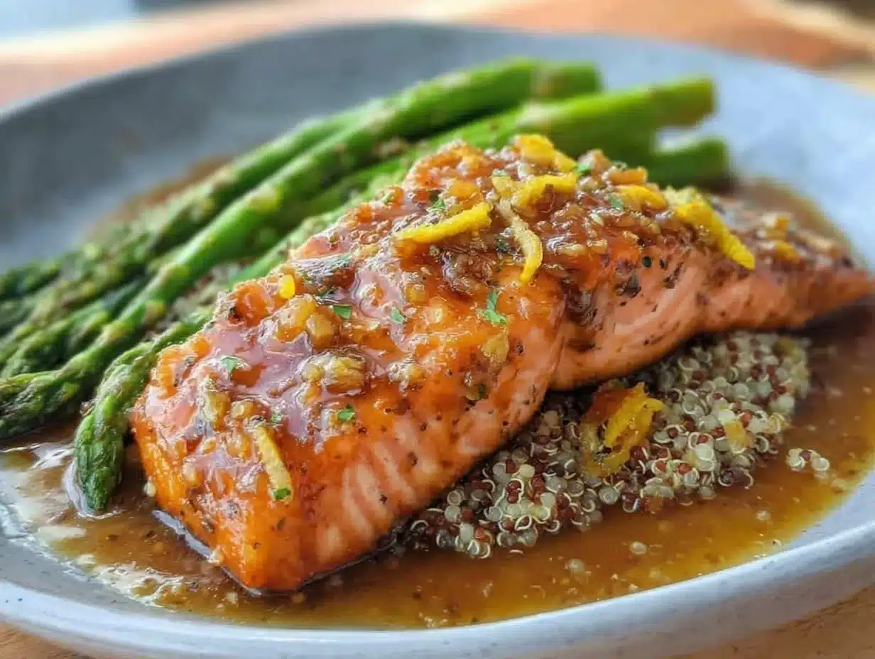 one-pan honey garlic salmon - featured image