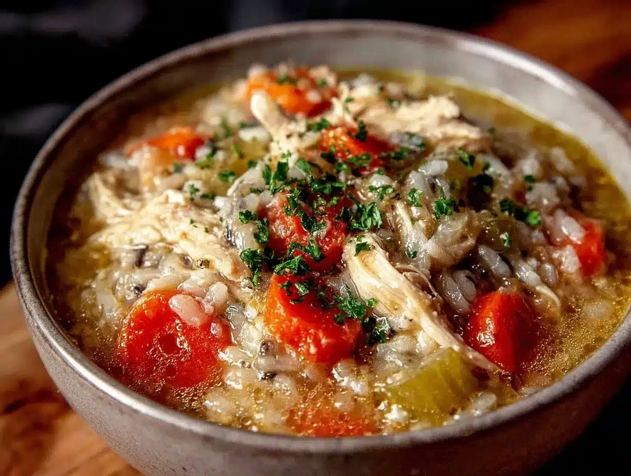 one-pot chicken and wild rice soup preparation steps