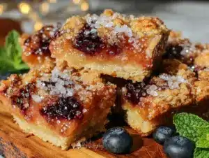 Peach Blueberry Crumble Bars - featured image