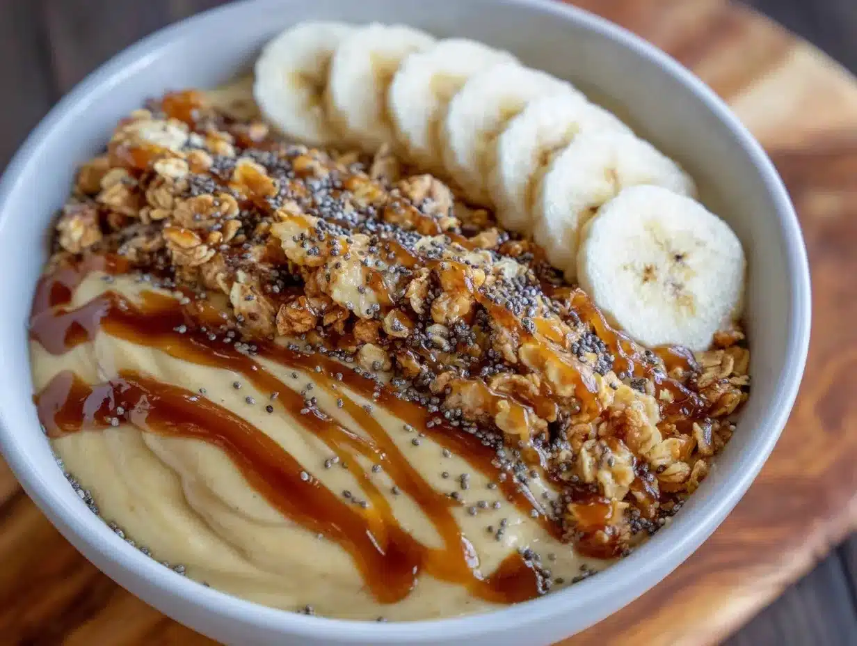 peanut butter banana protein smoothie bowl preparation steps