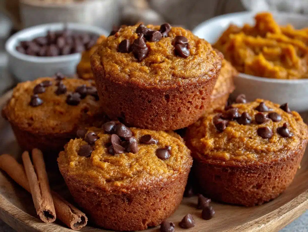 pumpkin chocolate chip protein muffins - featured image