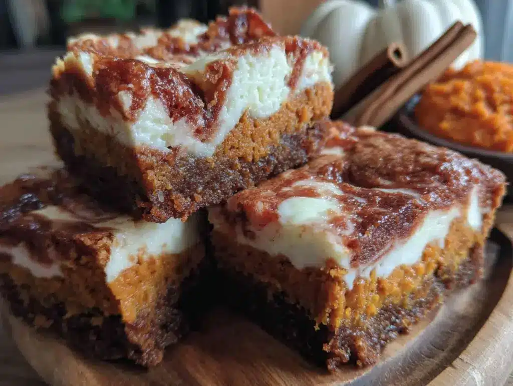 pumpkin cream cheese swirl brownies - featured image