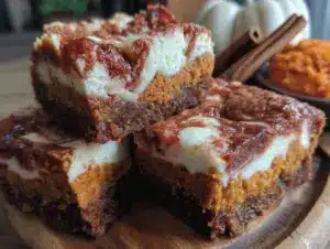 pumpkin cream cheese swirl brownies - featured image