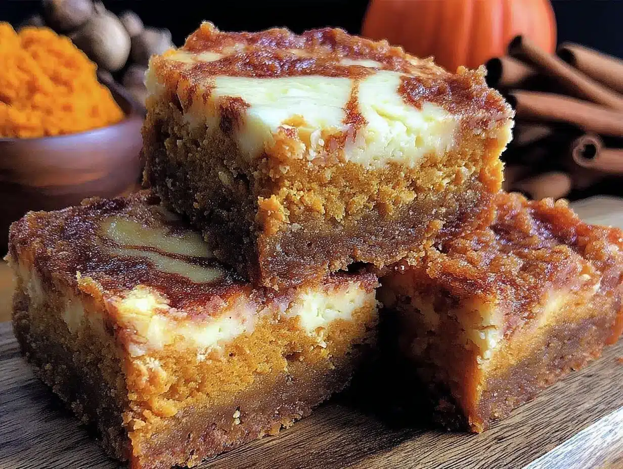 pumpkin cream cheese swirl brownies preparation steps