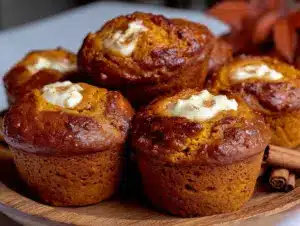 pumpkin spice cream cheese muffins - featured image