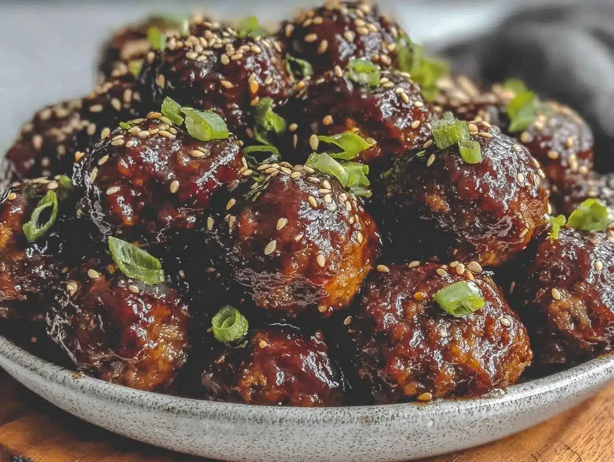 slow cooker teriyaki meatballs - featured image