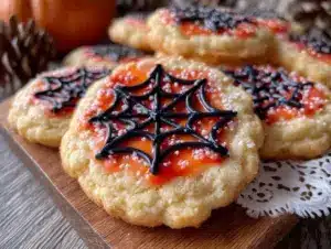 spider web halloween sugar cookies - featured image