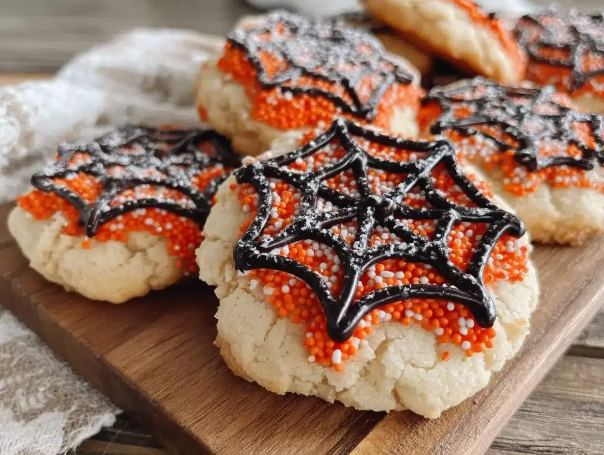 spider web halloween sugar cookies preparation steps