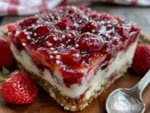 strawberry pretzel salad - featured image