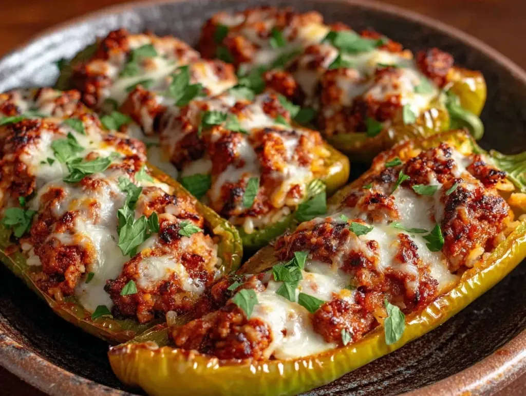 stuffed banana peppers with italian sausage - featured image