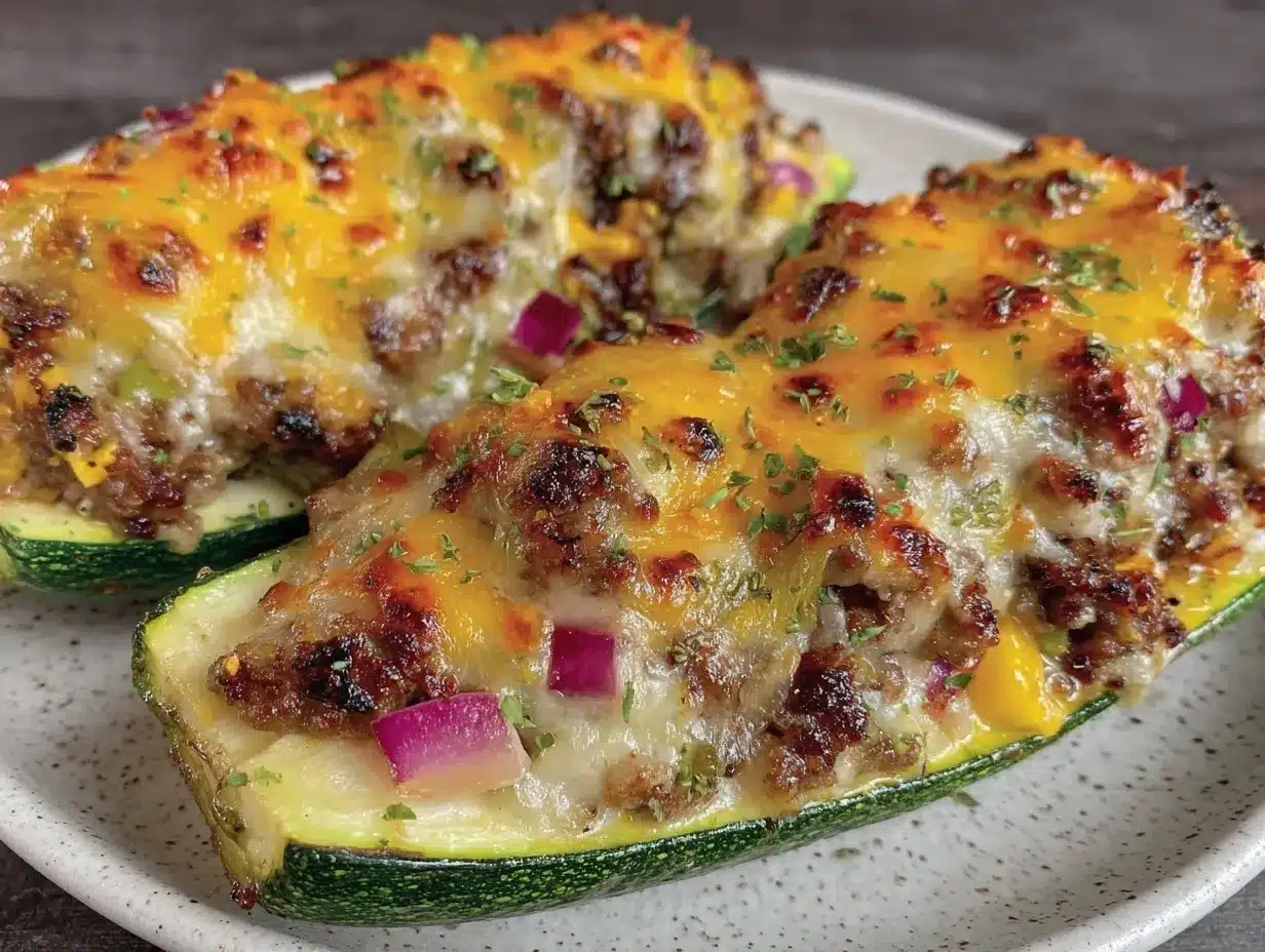 stuffed zucchini boats preparation steps