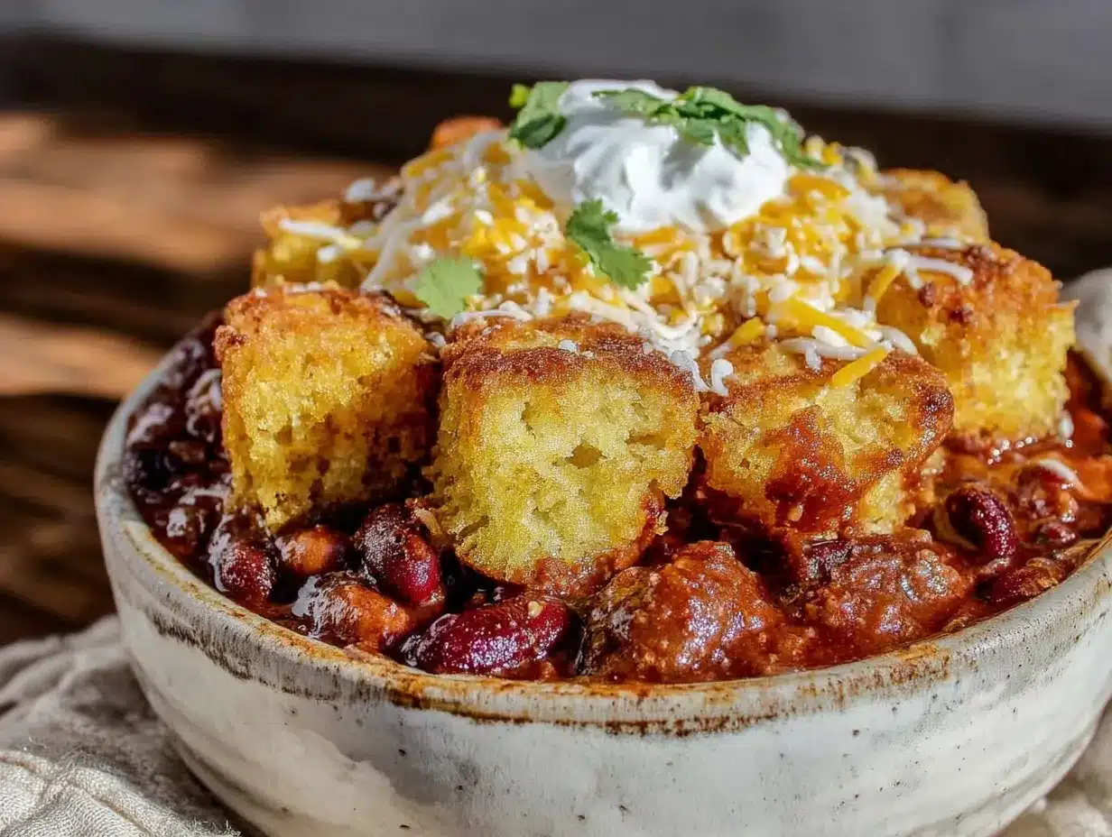 best slow cooker football chili with cornbread croutons preparation steps