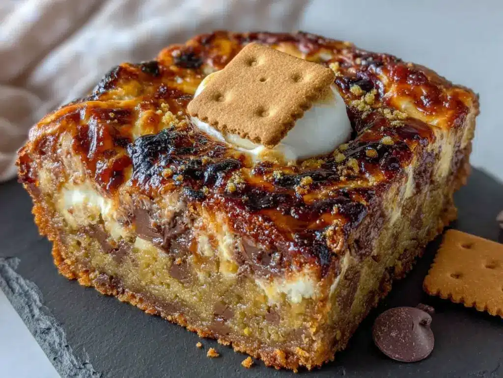 brown butter smores blondie bars - featured image