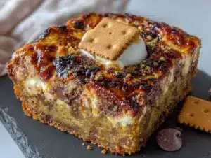 brown butter smores blondie bars - featured image