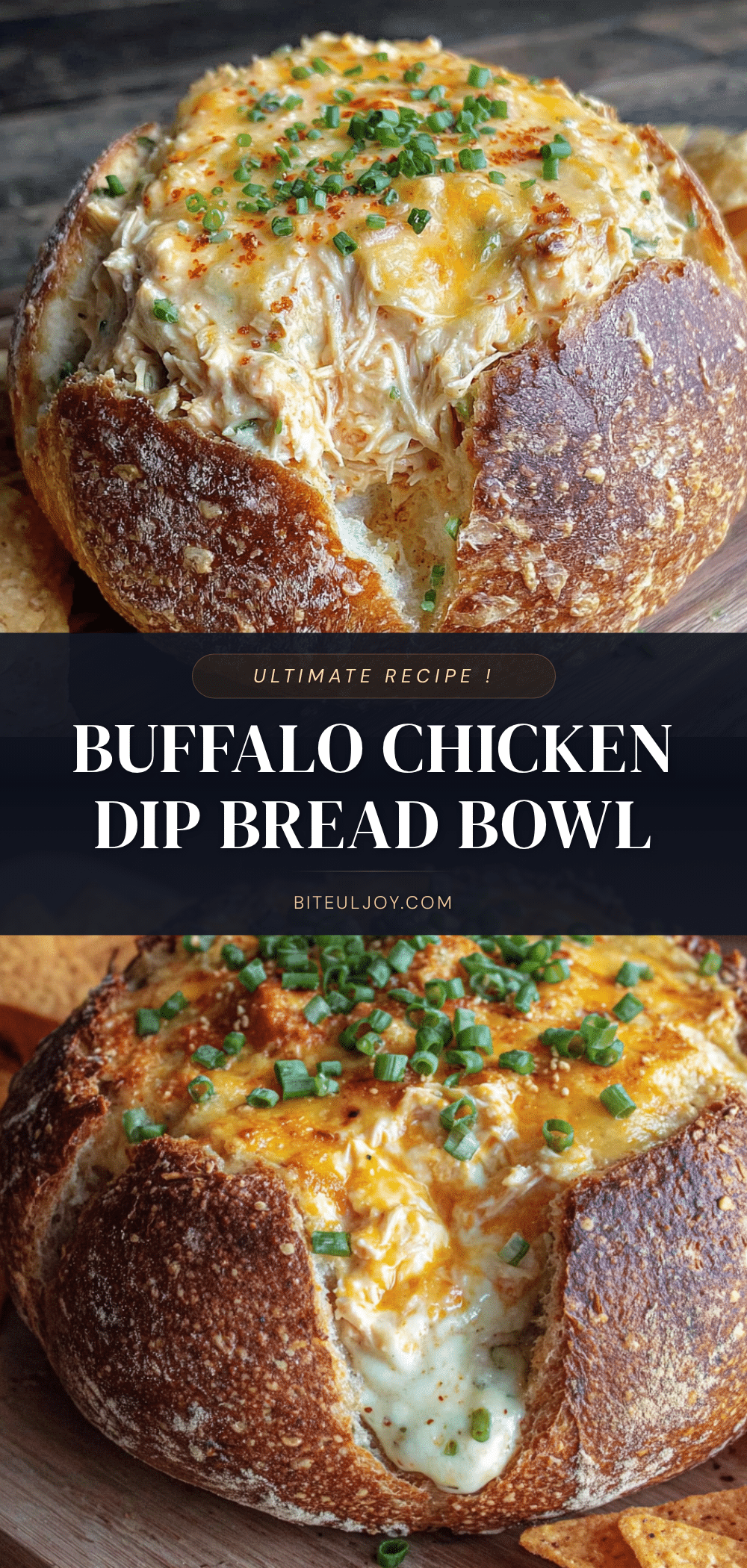 buffalo chicken dip stuffed bread bowl recipe