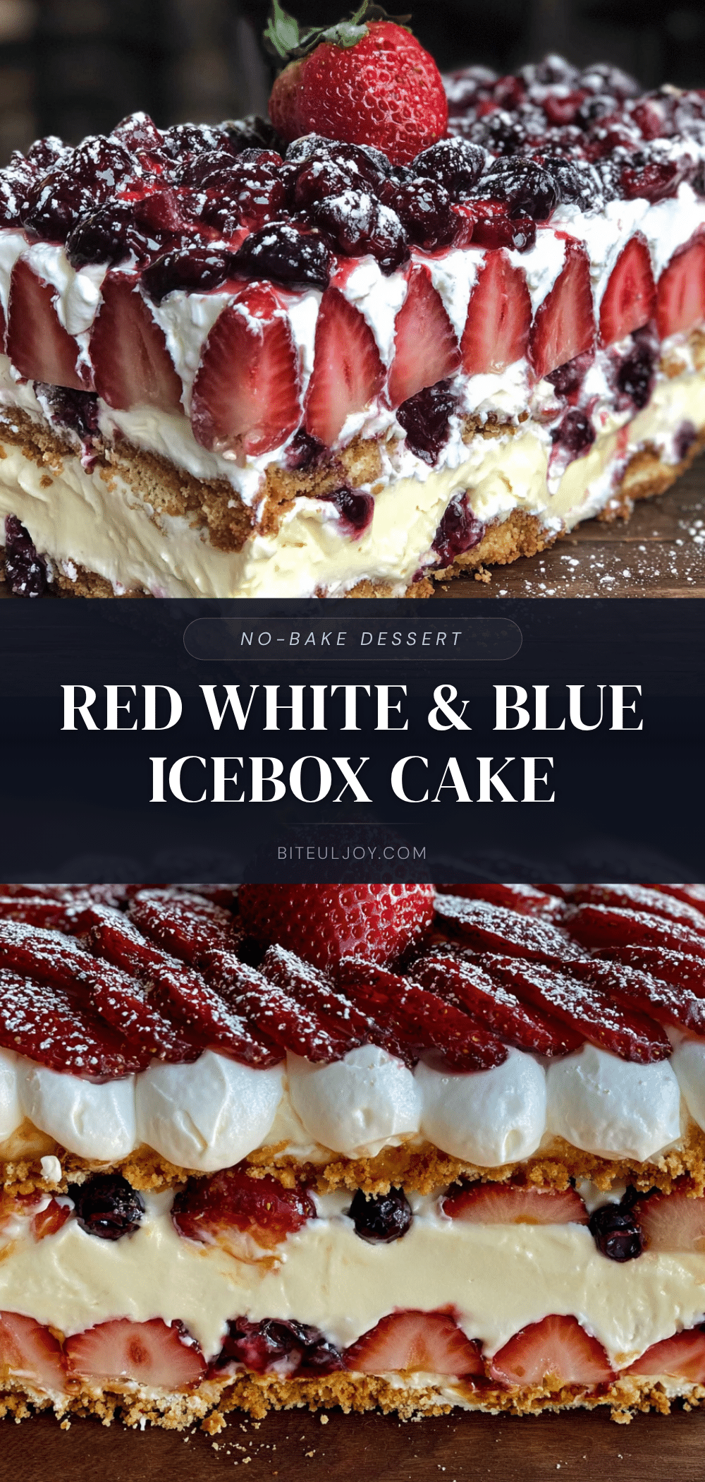 easy red white and blueberry icebox cake recipe