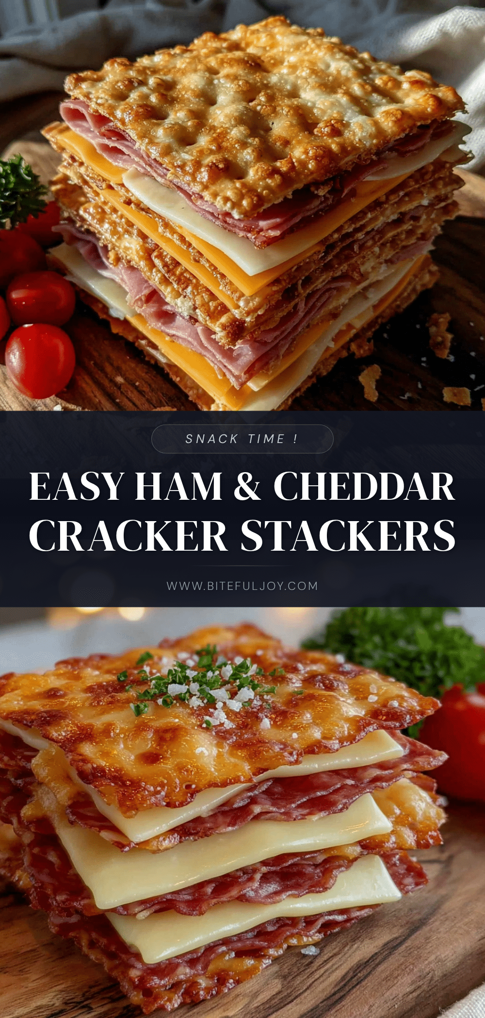 ham and cheddar cracker stackers recipe