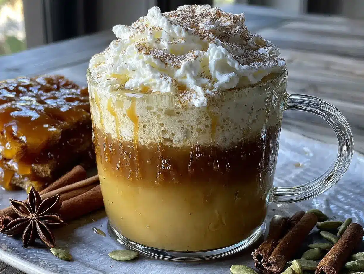 homemade pumpkin spice latte with real pumpkin preparation steps