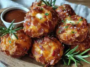 mini football cheese ball bites - featured image