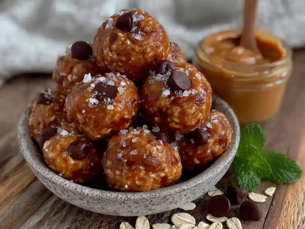 no-bake peanut butter oat energy bites - featured image