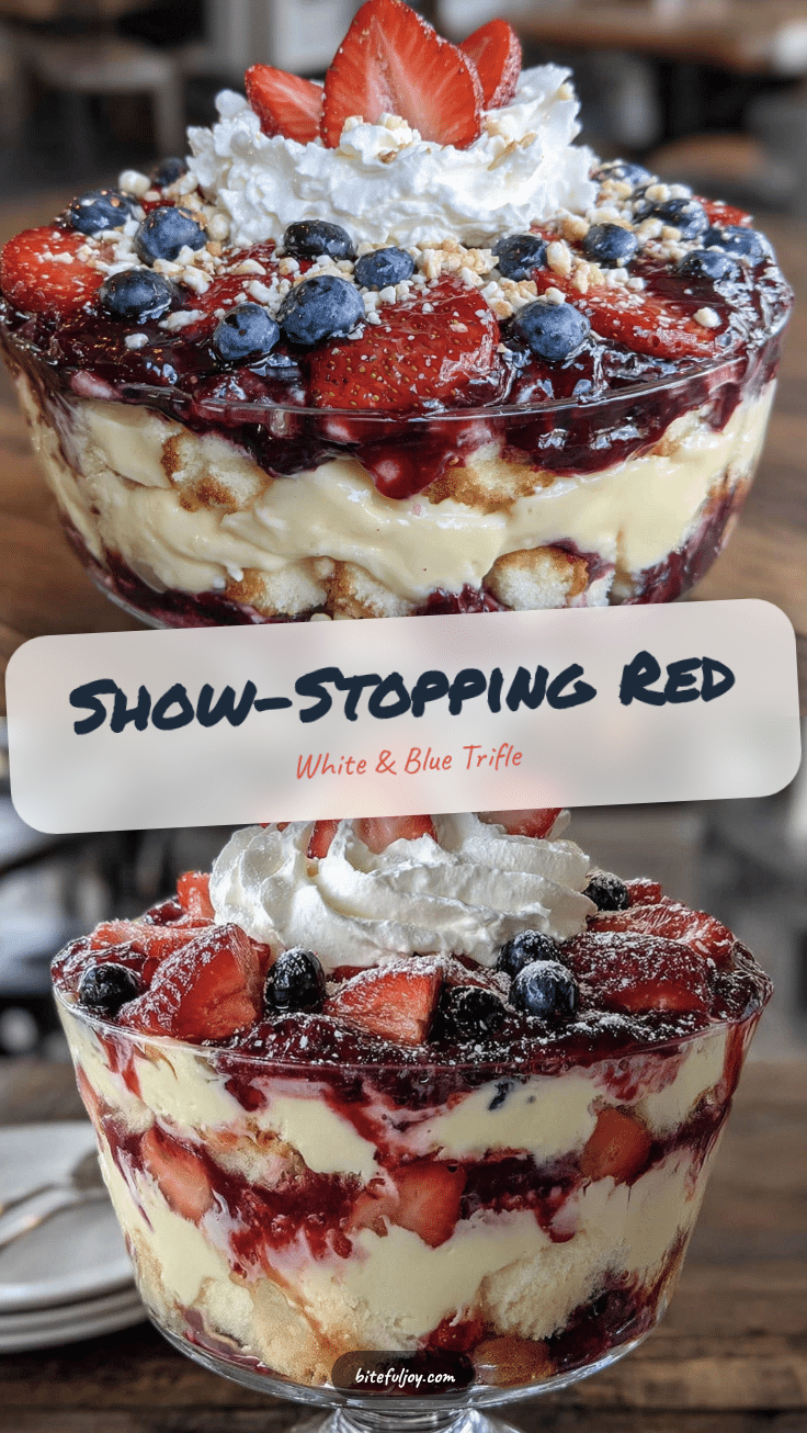 Perfect Red White and Blue Layered Berry Trifle recipe