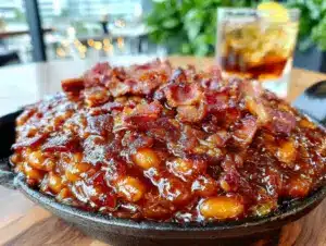 smoky bourbon BBQ baked beans - featured image