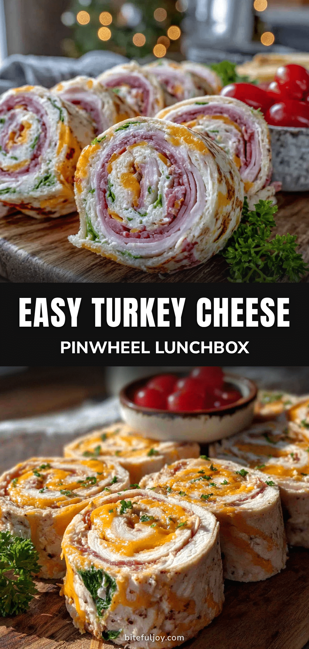 turkey and cheese pinwheel roll-ups recipe